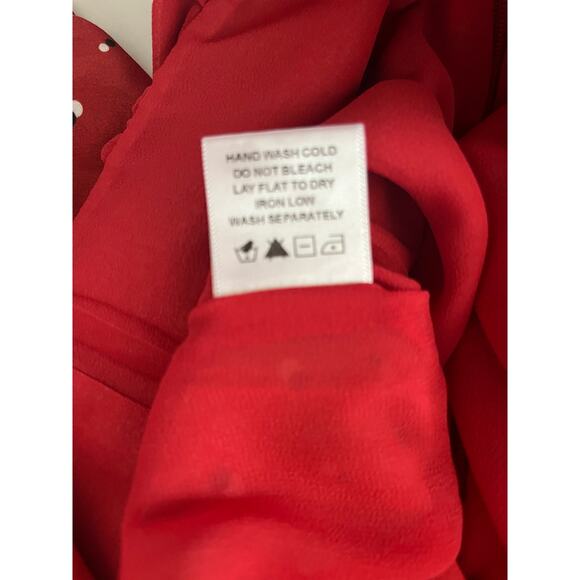 House of Harlow 1960 x Revolve sz. XS Vera Polka Dot Print Jumpsuit Red - Picture 12 of 12